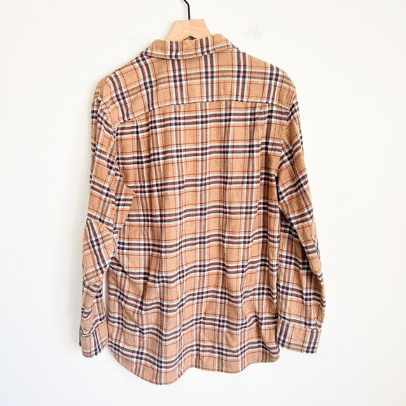 Pendleton Plaid Flannel Button Up Shirt Tan Size M - Picture 6 of 7